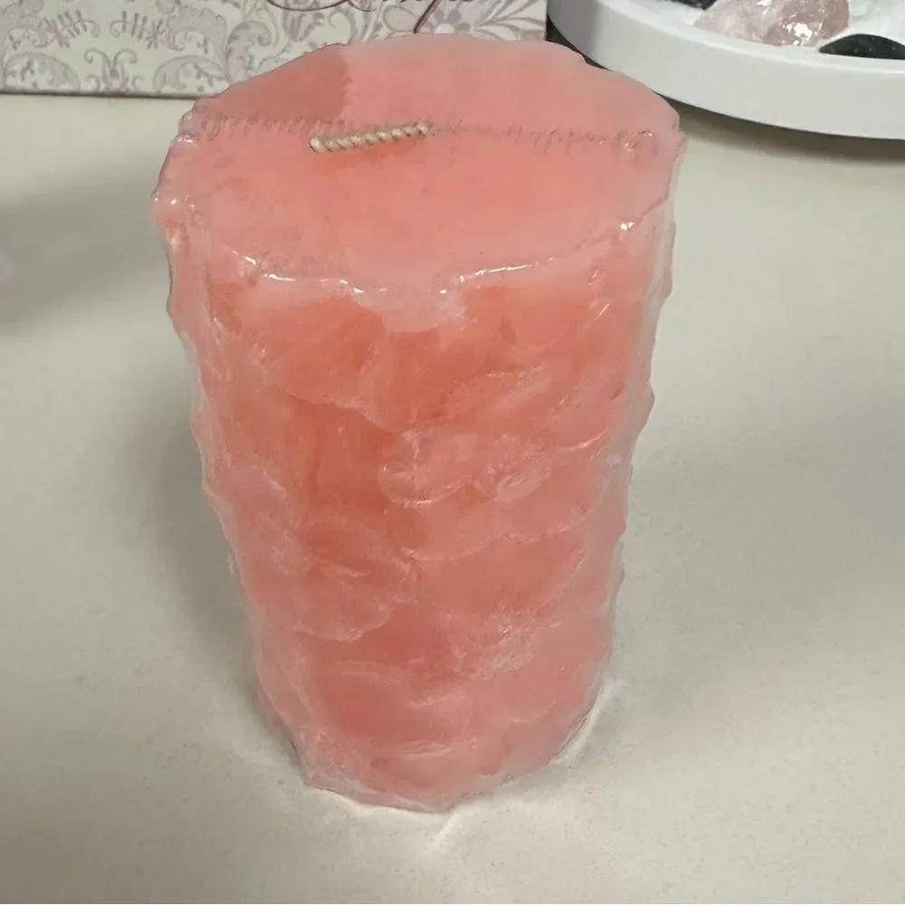 Sullivans Pink Tall Floral Pillar Candle
